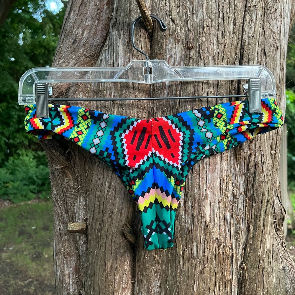 Cheeky Geometric Print Bikini Bottoms